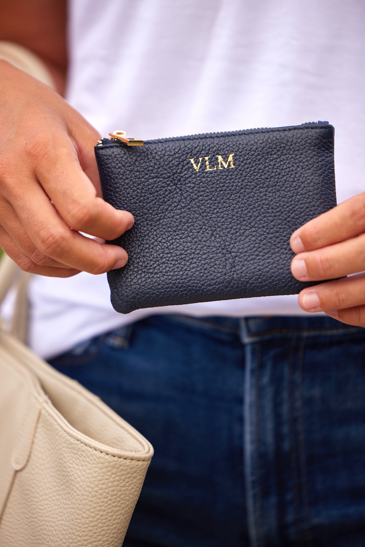 Monogram Zipper Change Purse
