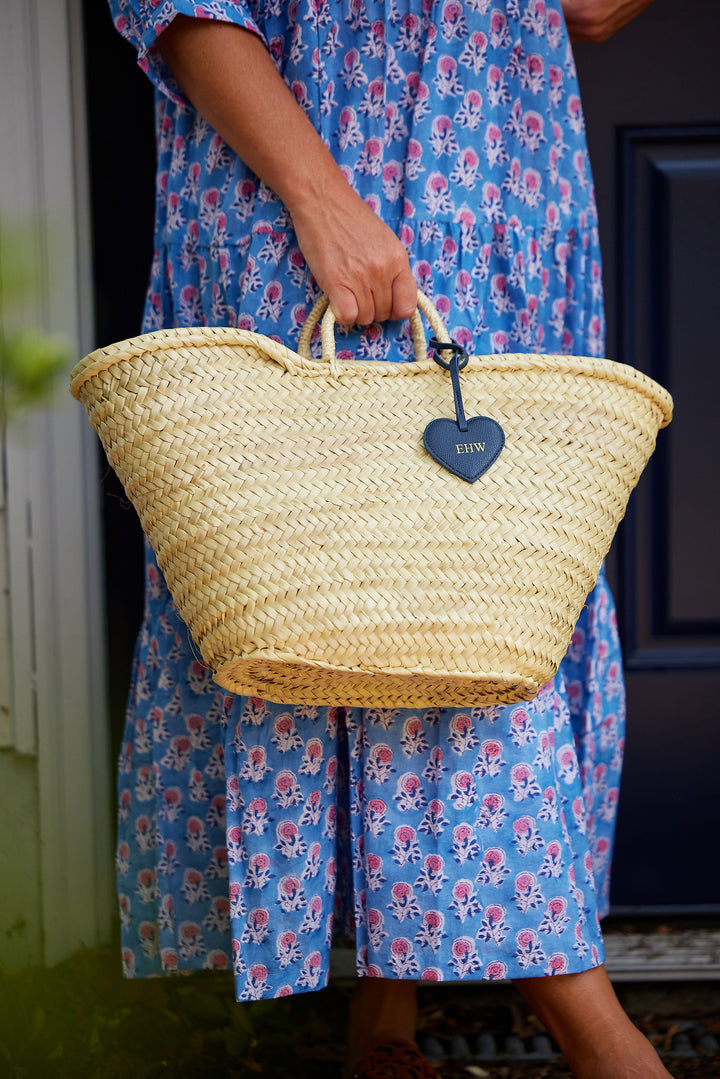 Gold Embossed Heart Bag Charm