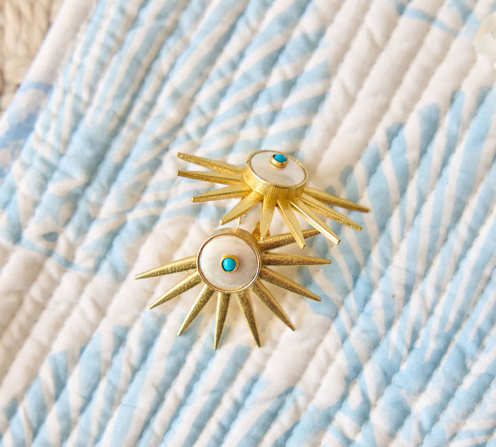 Sunburst Turquoise Stud Earrings