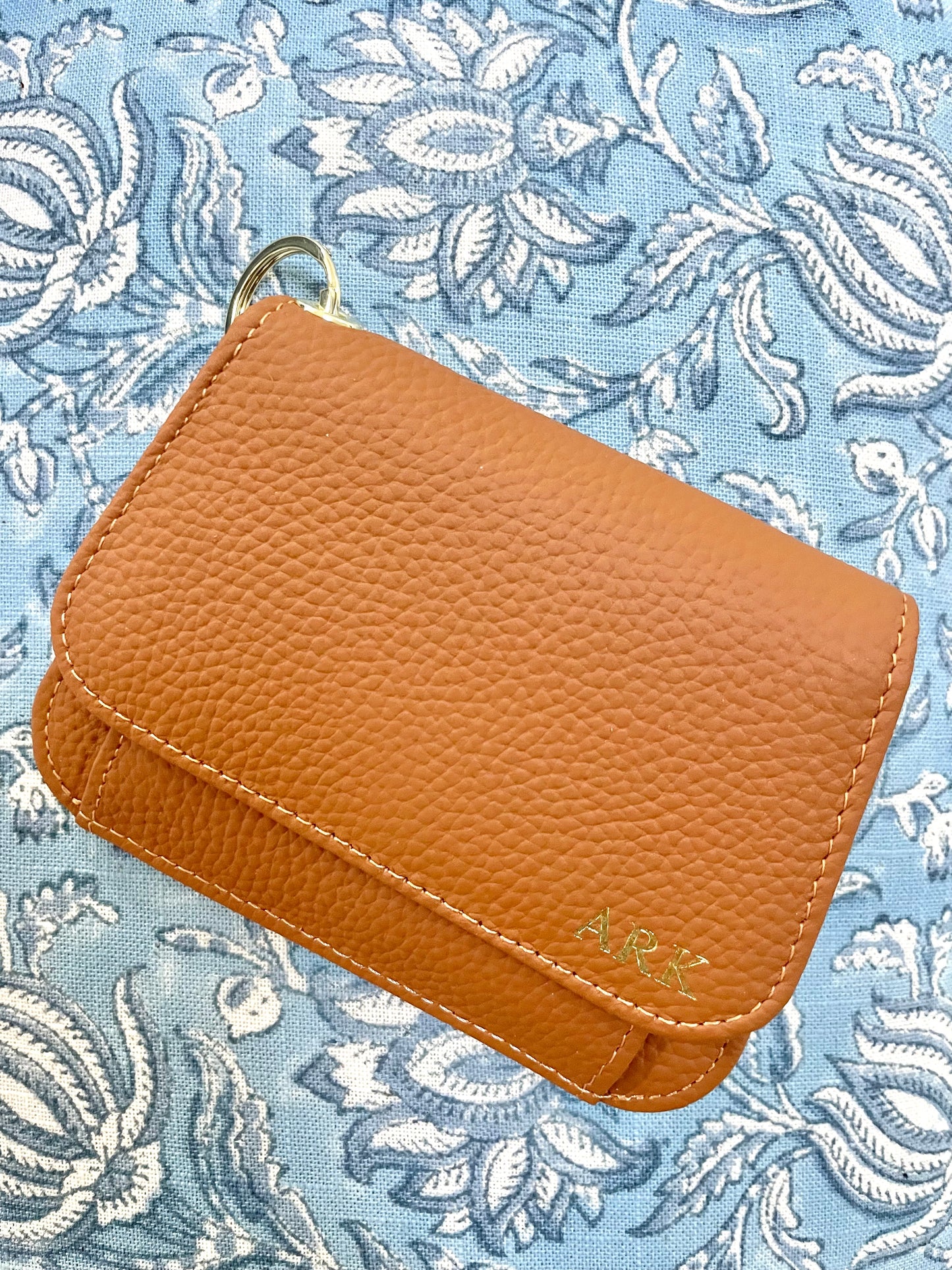 Affordable key ring wallet w monogram