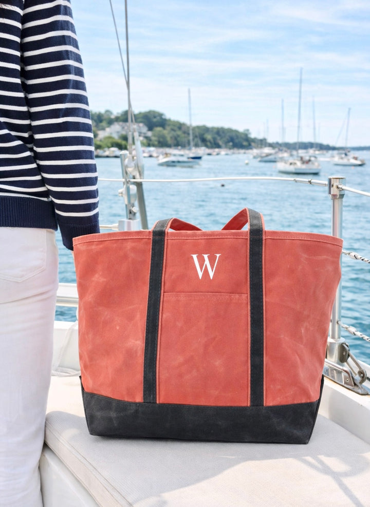 NANTUCKET RED WAXED CANVAS TOTE