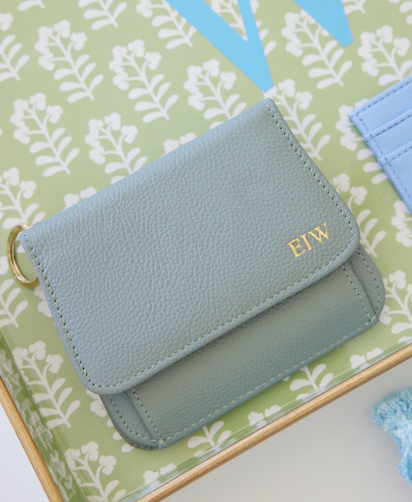 Monogram key ring wallet affordable small