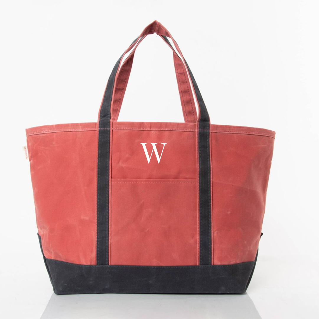 NANTUCKET RED WAXED CANVAS TOTE