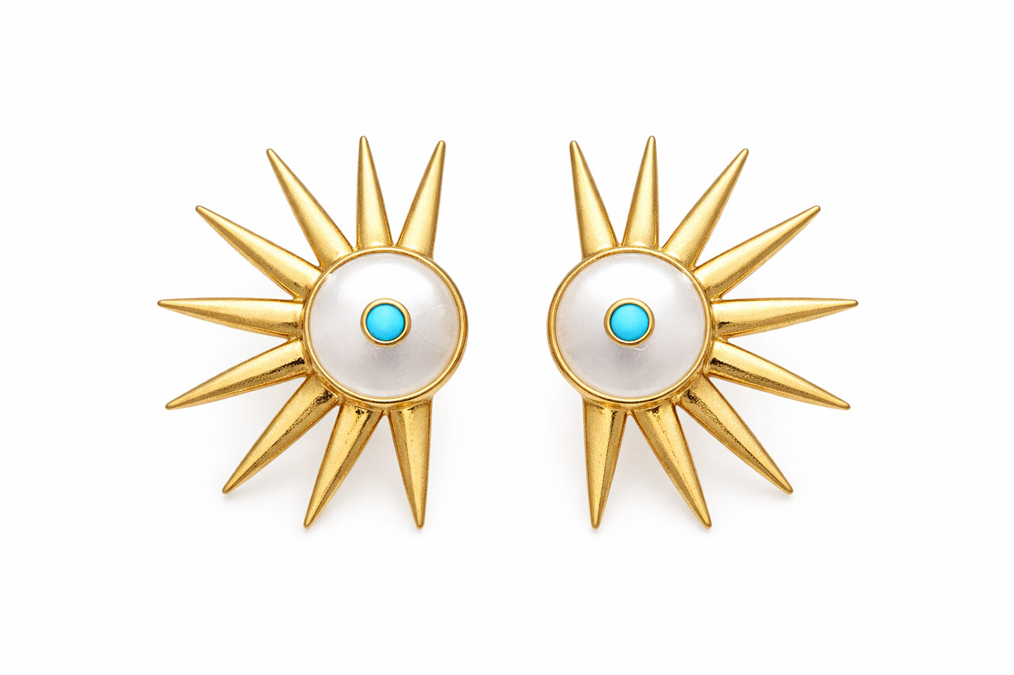 Sunburst Turquoise Stud Earrings