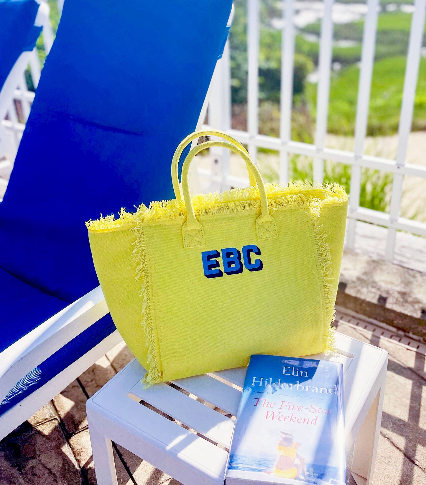 Canvas Fringe Tote with Monogram