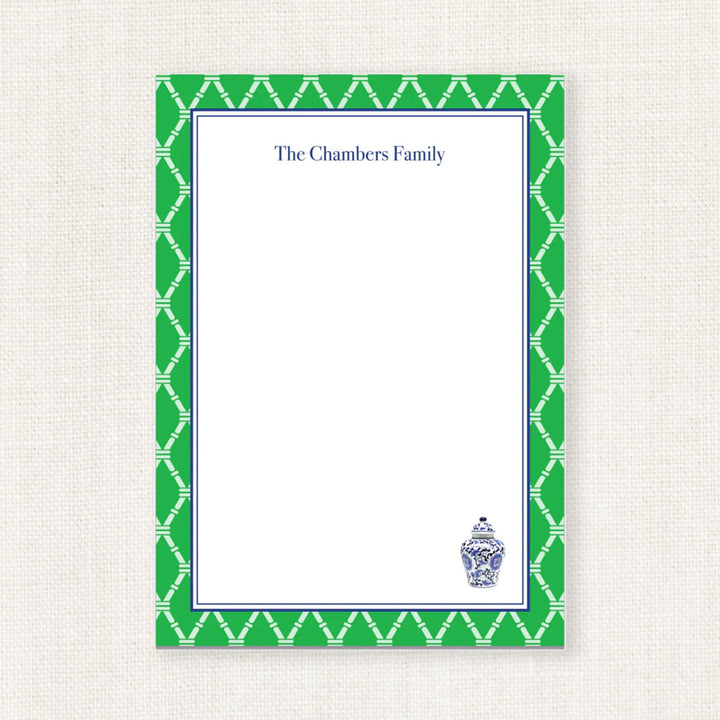 Chinoiserie Green Notepad