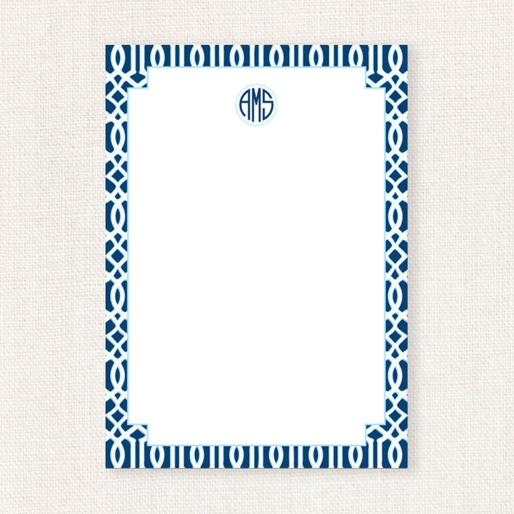 Navy Trellis Notepad