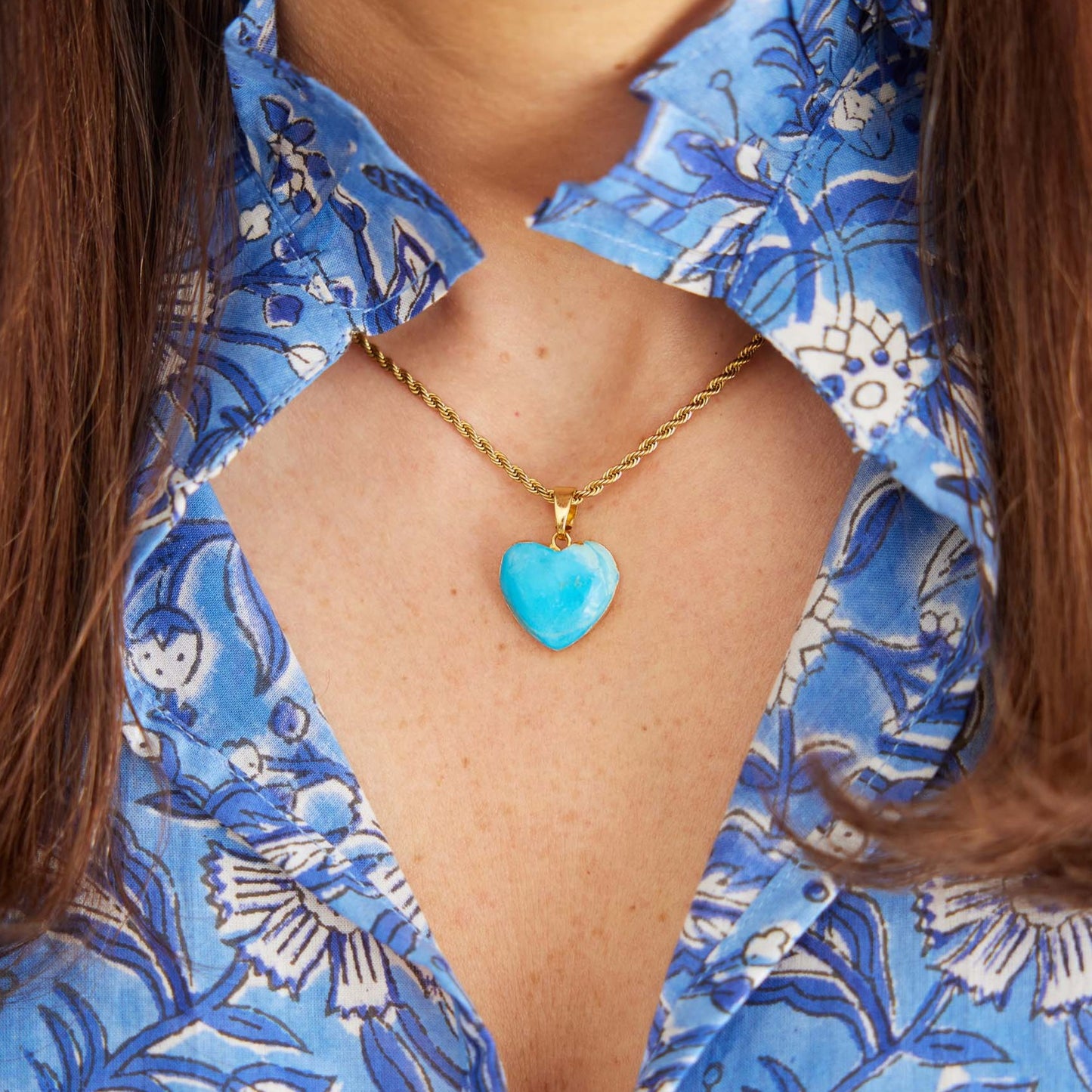 turquoise heart pendant necklace