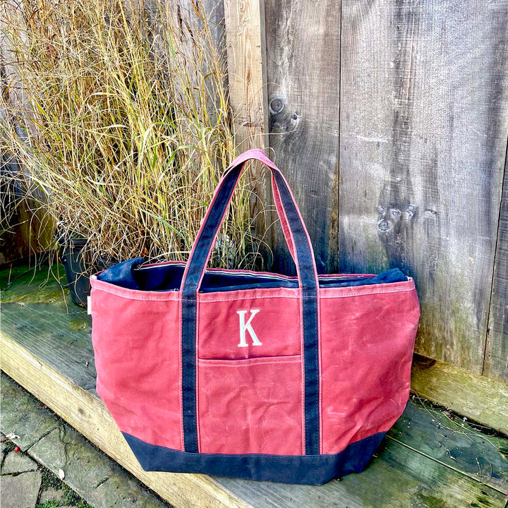 NANTUCKET RED WAXED CANVAS TOTE