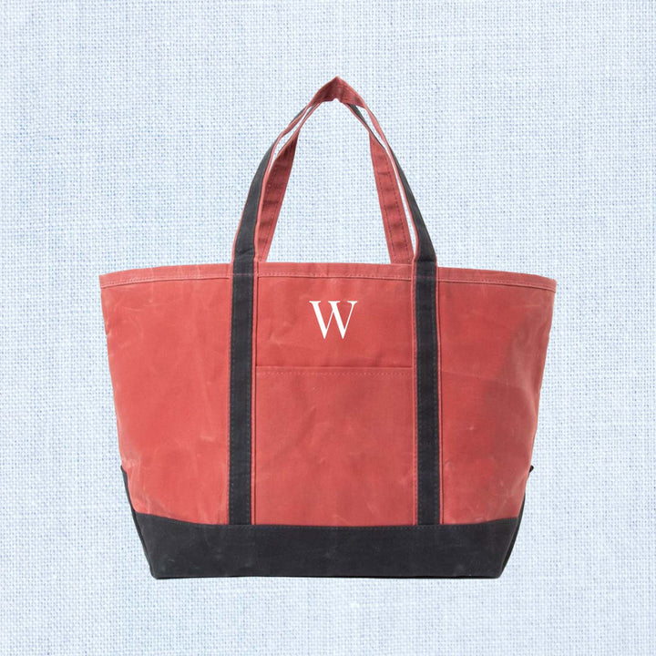 NANTUCKET RED WAXED CANVAS TOTE