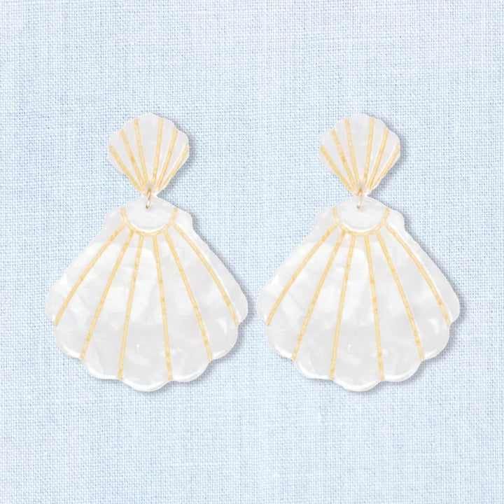 WHITE TORTOISE SHELL EARRINGS