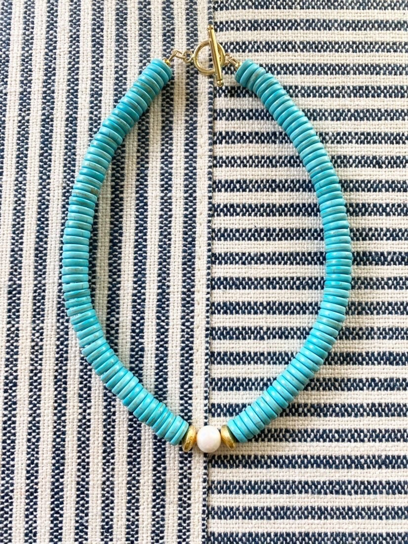 TURQUOISE PEARL NECKLACE