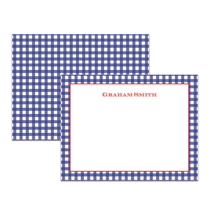 Blue Gingham Notecards
