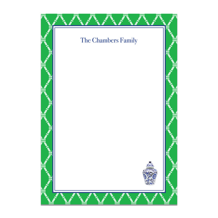Chinoiserie Green Notepad