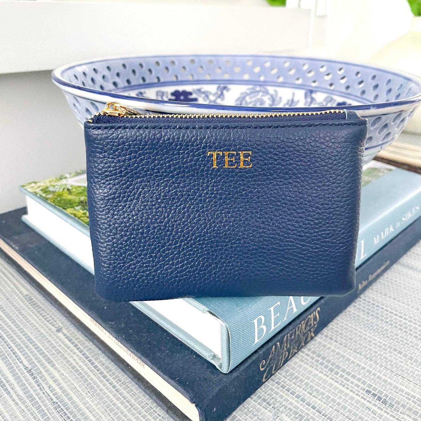 Monogram Zipper Change Purse