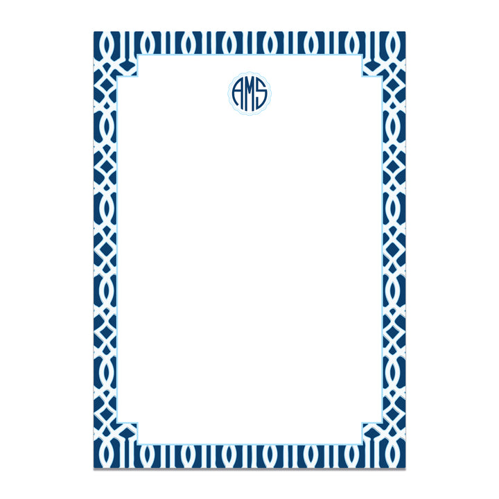Navy Trellis Notepad
