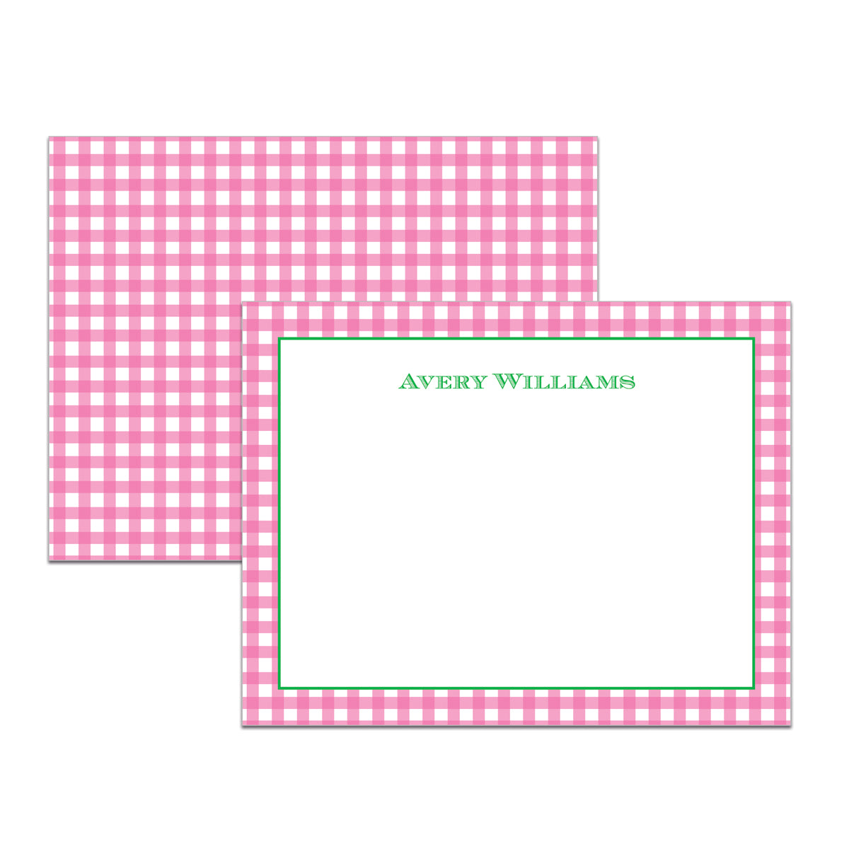 Blue Gingham Notecards