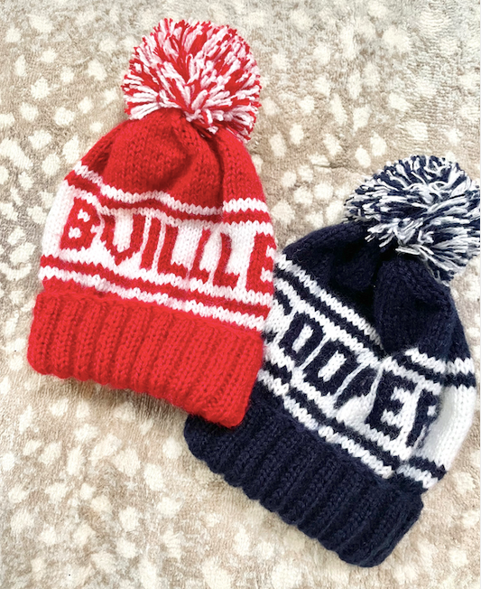 Personalized Wool Beanie RED WHITE YOUTH