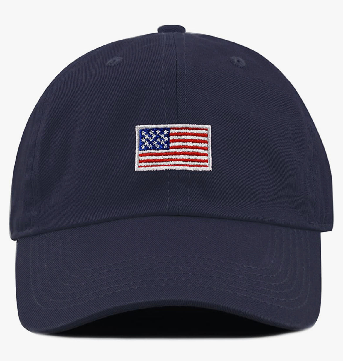 thumbnail image 2 of White American Flag Embroidered Baseball Cap - Unisex Adjustable 2 of 5