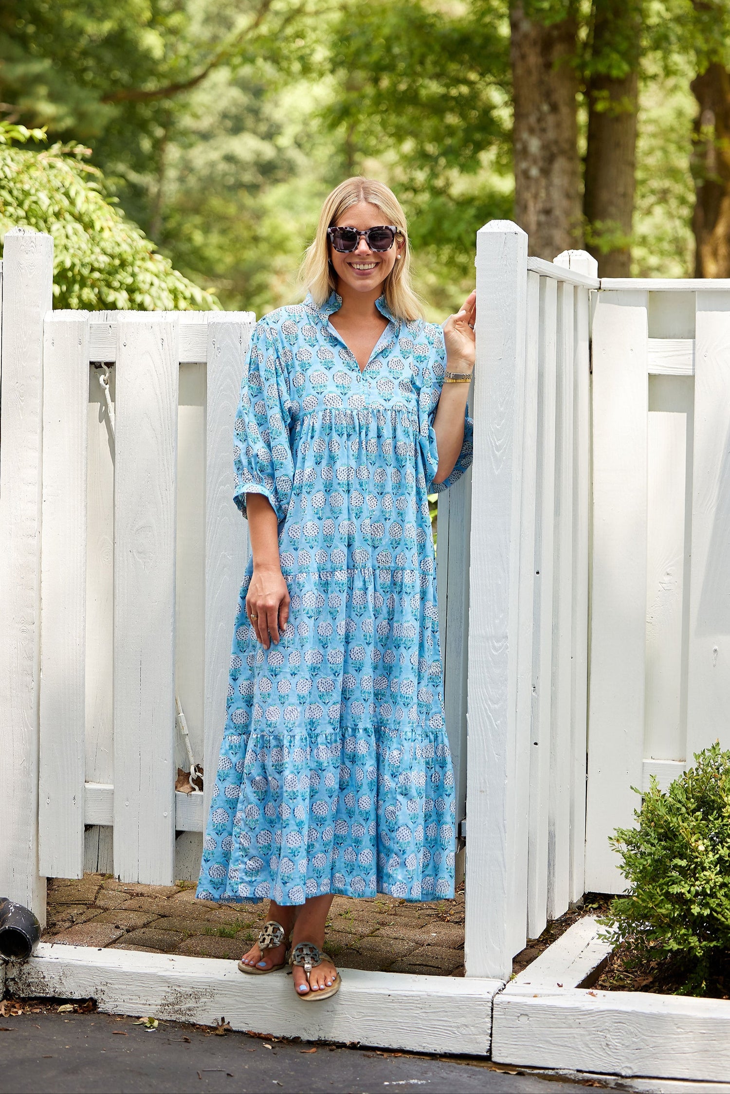 Palmetto Cotton Block Print Dress The Monogram Corner Palmetto Cotton Block Print Dress The Monogram Corner