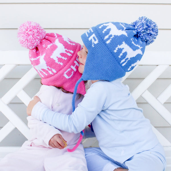 Winter discount hat with name, Custom knit hat for kids, Personalized knit hat, Double knitted ear flap hat, Newborn Custom Winter Hat