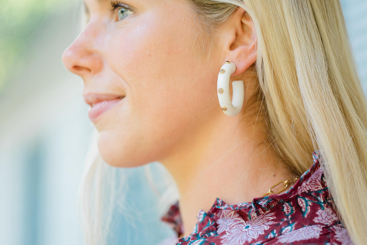 Ivory Hoop Earrings