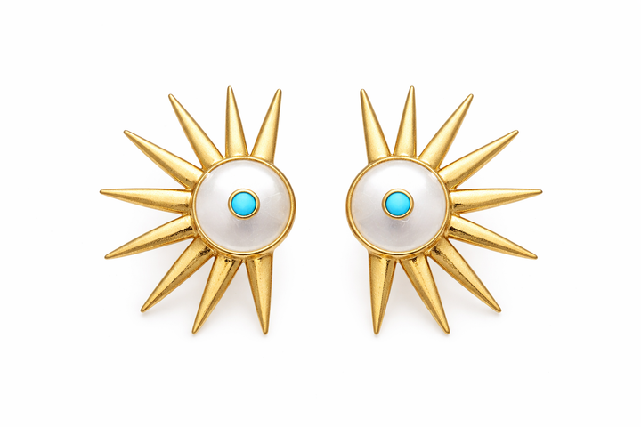 Sunburst Turquoise Stud Earrings