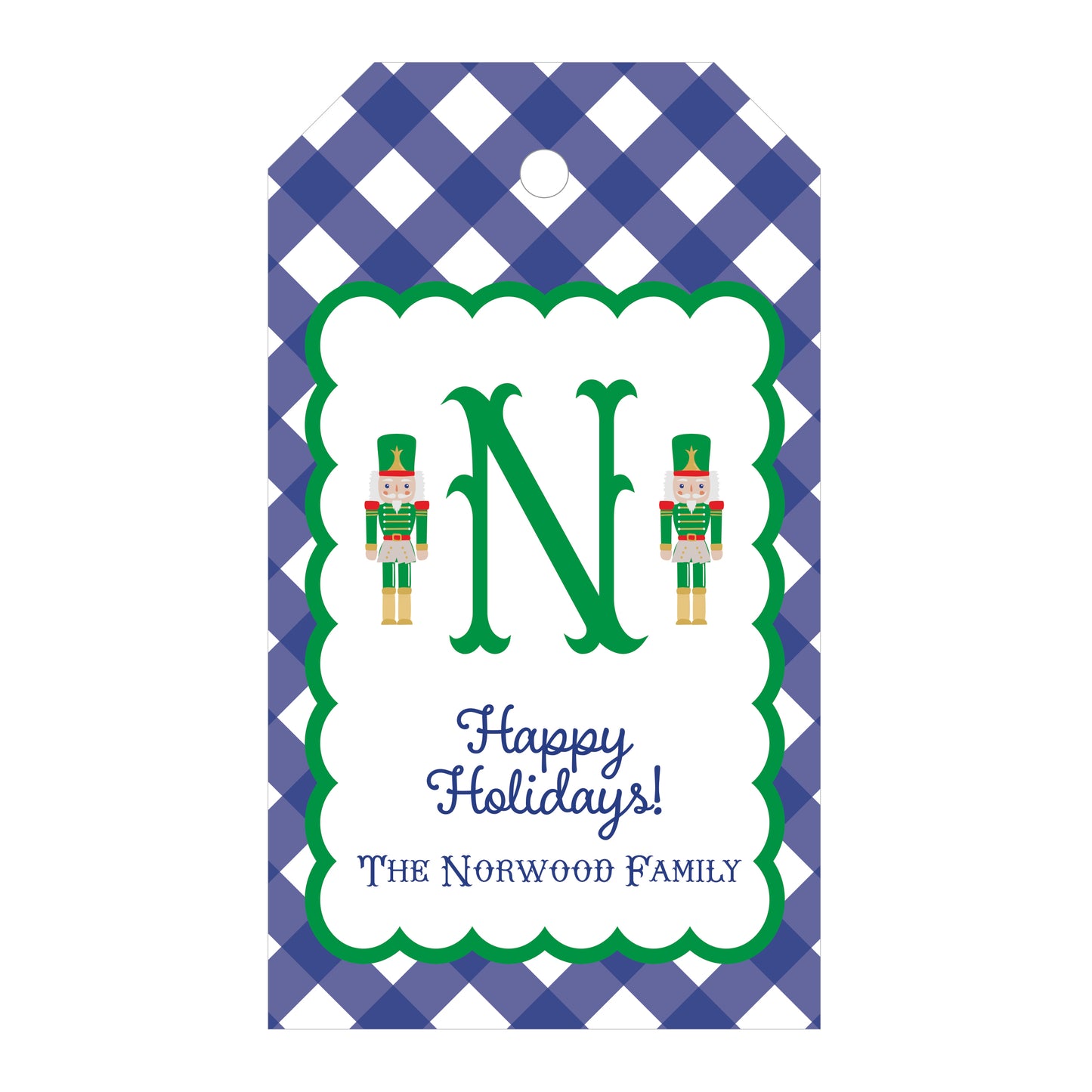 GINGHAM HOLIDAY GIFT TAG