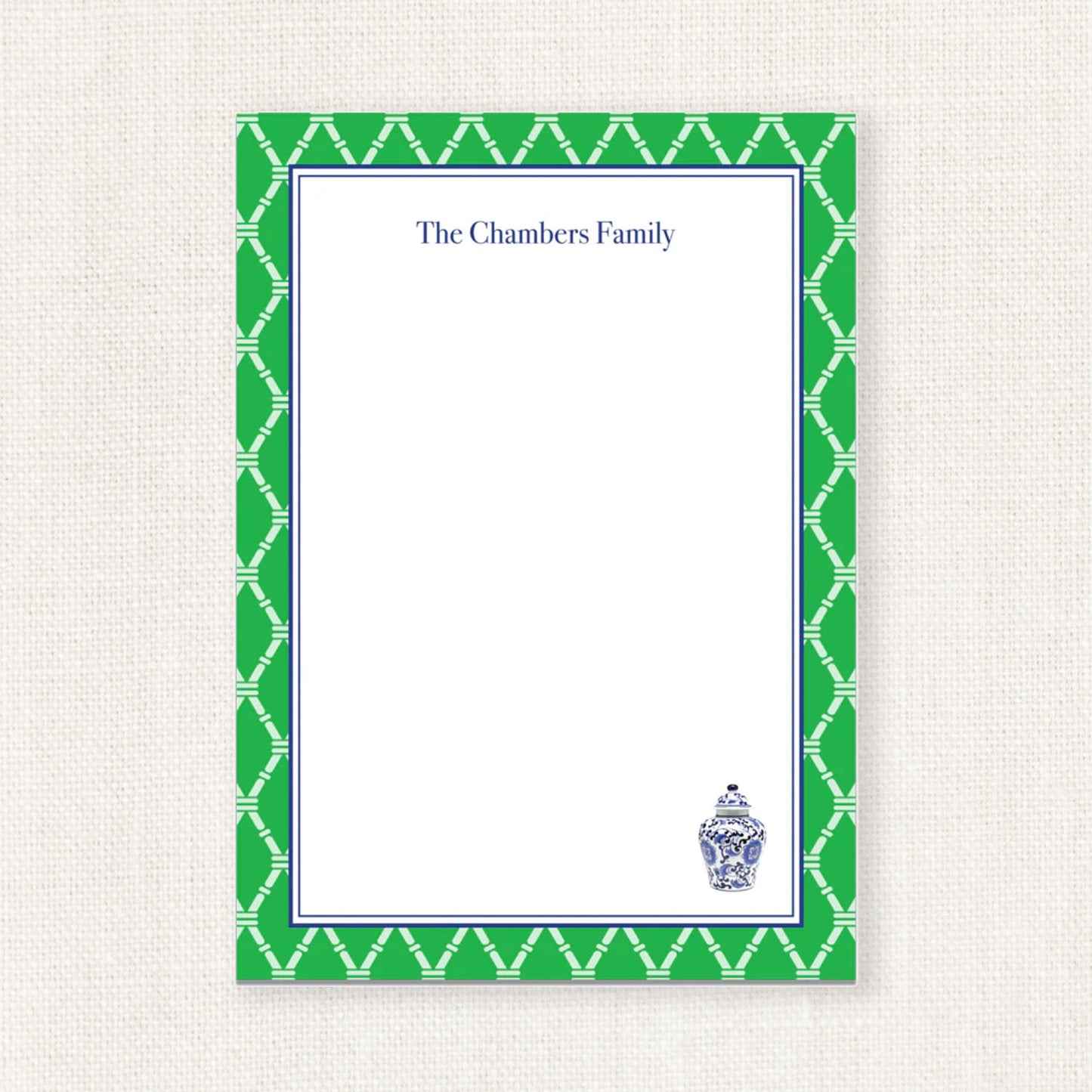CHINOISERIE GREEN NOTEPAD