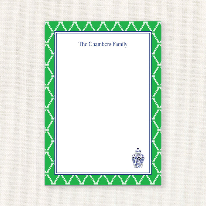 CHINOISERIE GREEN NOTEPAD