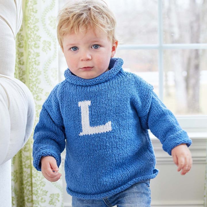 hand knit rollneck cotton personalized sweater