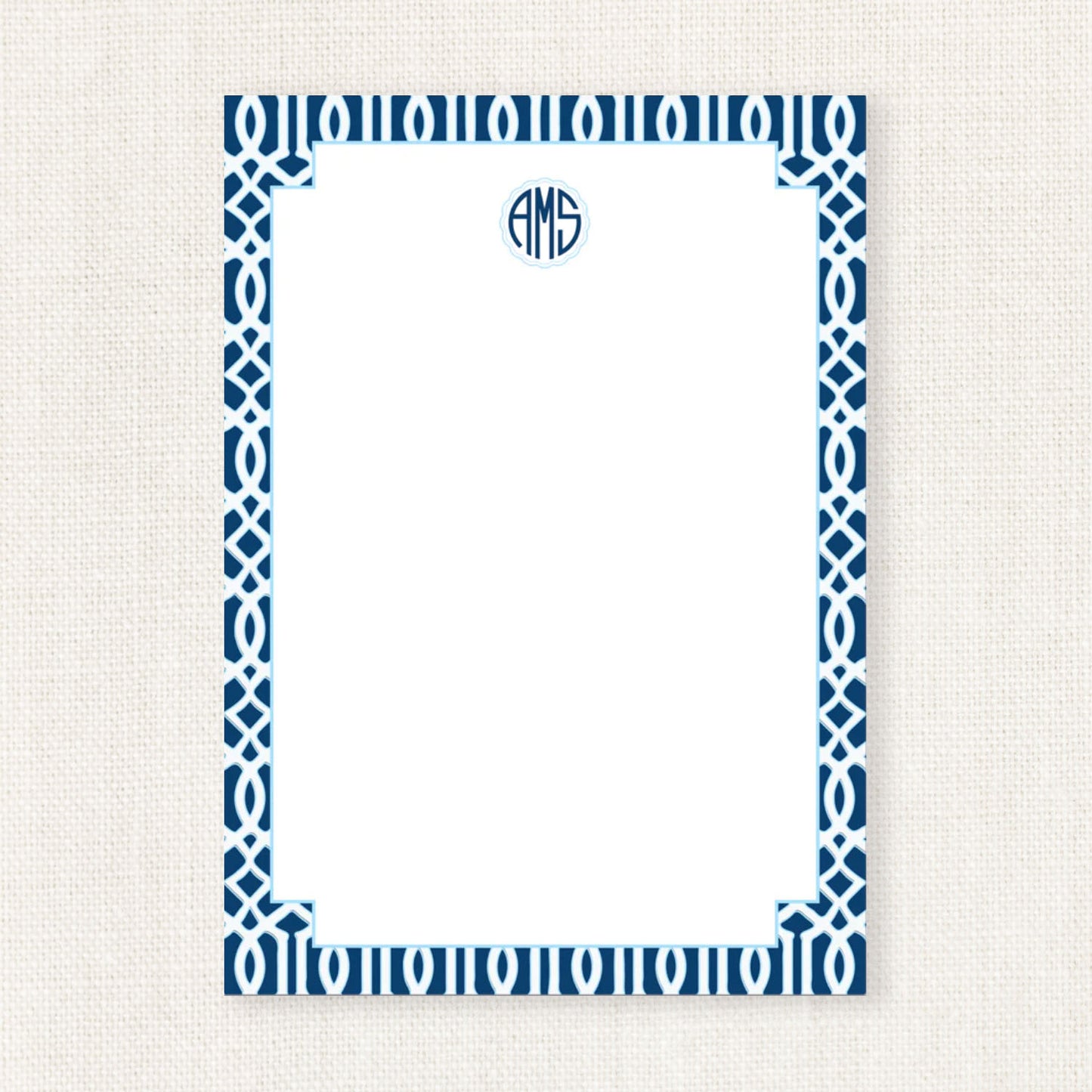 Navy Trellis Notepad