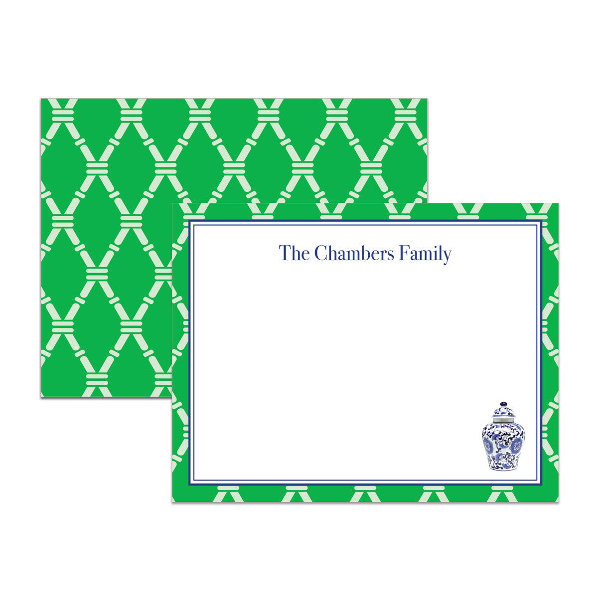 Chinoiserie Green Notecards – The Monogram Corner