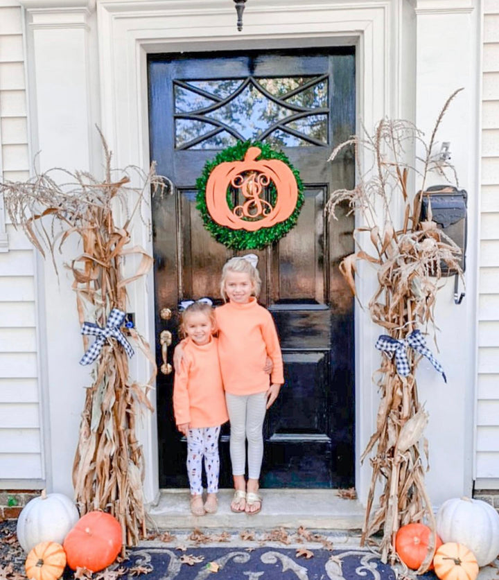 PUMPKIN INITIAL DOOR HANGER
