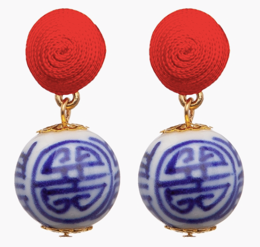 HOLIDAY CHINOISERIE THREAD DROP EARRINGS